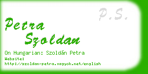petra szoldan business card